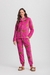 Pijama Manga Longa Soft Aberto Azul E Rosa Com Estampa De Ursinho - loja online