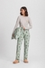 Pijama Manga Longa Feminino Mescla E Verde Estampa De Cachorros na internet