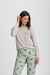 Pijama Manga Longa Feminino Mescla E Verde Estampa De Cachorros