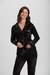 Pijama Americano Manga Longa Feminino Plush Preto