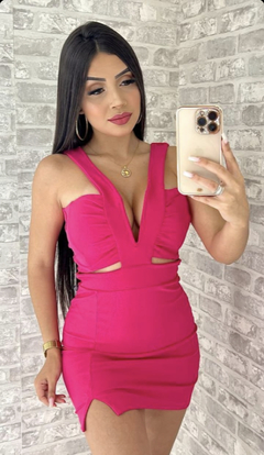 VESTIDO DECOTE ARO TECIDO MONTARIA - comprar online