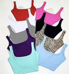 CROPPED ALÇA MÉDIA TECIDO SUPLEX SEM BOJO - comprar online