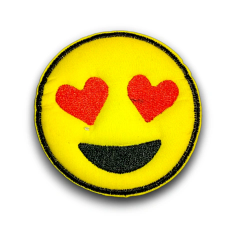 Aplique Bordado Emoji Enamorado 8 cm x 8 cm