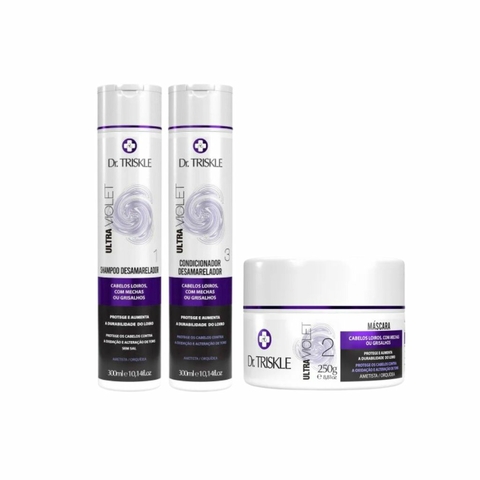 Kit Triskle Dr. Triskle 1 Shampoo 300Ml+1 Cond 300Ml+1 Masc 150Ml Ultra Violet
