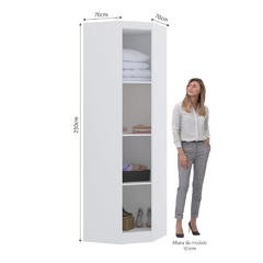 Guarda Roupa Modulado Alpes 1 Porta Canto Diagonal c/ Espelho - Módulo Luciane - SeuMóvel.com | Onde seu lar é o que importa