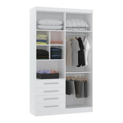Guarda Roupa Dormitório Modulado Alpes 4 Portas 4 Gavetas - Módulo Luciane na internet