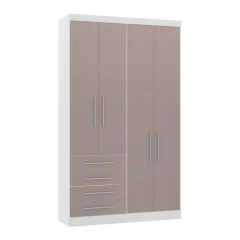 Guarda Roupa Dormitório Modulado Alpes 4 Portas 4 Gavetas - Módulo Luciane na internet