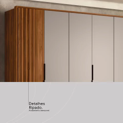 Imagem do Guarda Roupa Roupeiro Atrice Ripado 6 Portas 6 Gavetas - Demartez Demobile