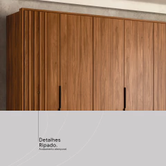 Imagem do Guarda Roupa Roupeiro Atrice Ripado 6 Portas 6 Gavetas - Demartez Demobile