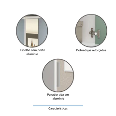 Guarda Roupa Modulado Alpes 1 Porta Canto Reto c/ Espelho - Módulo Luciane na internet