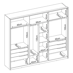 Guarda Roupa Roupeiro Atrice Ripado 6 Portas 6 Gavetas - Demartez Demobile