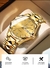 Relógio de ouro de luxo moda masculina 2022 relógio de pulso relógio casual relógios de aço inoxidável à prova d'água