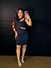 vestido canelado vestido + croped