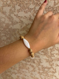 Pulseira Madrepérola e Jade - Rayo Cristais