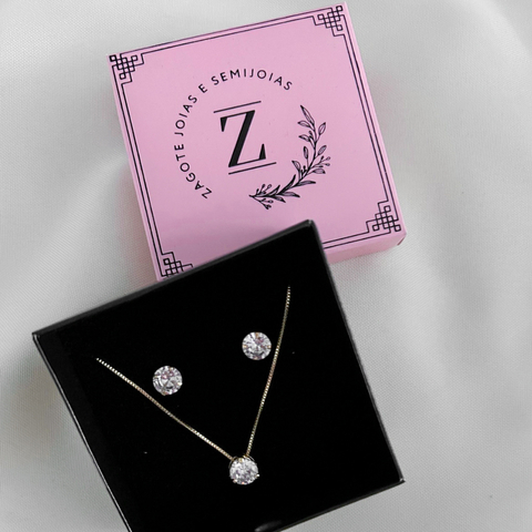 Conjunto Ponto de Luz com Zircônia Cristal M