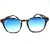 Óculos Tartaruga Quadrado Lente Azul - comprar online