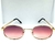 Óculos Cápsula Oval Dourado Lente Rosa