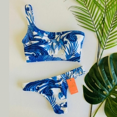 Corpiño Santorini un hombro estampado en internet