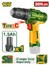 Taladro inalámbrico 1500 rpm - Voltaje 12V - Máx. par 20Nm - Portabrocas 0,8 - 10mm - Ajus en internet