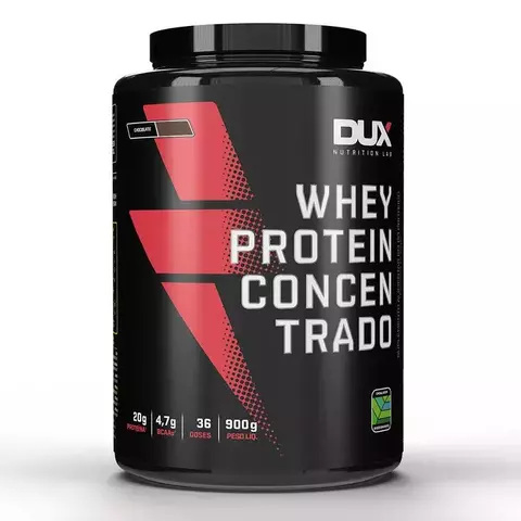 Whey Protein Concentrado Chocolate Pote 900g-Dux