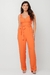 Macacão Feminino com Cinto Faixa Viscose Sarjada - comprar online