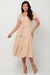 Vestido Midi Manga Bufante com Cinto Faixa Crepe Duna - Alfredo Augusto