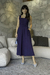 Vestido Vestido Midi Decote Quadrado Godê Alfaiataria - Alfredo Augusto