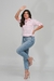 Imagem do Camisa Feminina Cropped Manga 3/4 Flor Tricoline