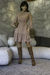 Vestido Curto Manga Longa Punho Franzido Crepe Unique - Alfredo Augusto