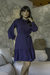 Vestido Curto Manga Longa Punho Franzido Crepe Unique - comprar online