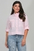Camisa Feminina Cropped Manga 3/4 Flor Tricoline