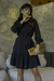 Vestido Curto Manga Longa Punho Franzido Crepe Unique - comprar online