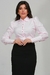 Camisa Feminina Manga Longa Bufante Punho Largo Tricoline - comprar online