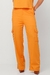 Calça Feminina Cargo Wide Leg Linho