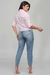 Camisa Feminina Cropped Manga 3/4 Flor Tricoline
