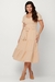 Vestido Midi Manga Bufante com Cinto Faixa Crepe Duna na internet