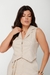 Colete Feminino Gola Blazer Linho