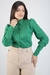 Camisa Feminina Manga Longa Bufante Punho Largo Tricoline
