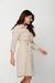 Vestido Chemise Curto Laço Viscose Sarjada