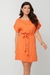 Vestido Curto Canoa com Cinto Faixa Viscose Sarjada