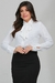 Camisa Feminina Manga Longa Gola Laço Crepe Duna