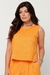 Blusa Feminina Cropped Regata Canoa Linho
