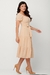 Vestido Midi Manga Bufante com Cinto Faixa Crepe Duna - comprar online