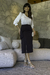 Blusa Gola V Manga 3/4 Crepe Duna - loja online