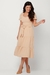 Vestido Midi Manga Bufante com Cinto Faixa Crepe Duna - comprar online