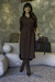 Vestido Chemise Midi Manga 3/4 Alfaiataria