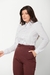 Camisa Feminina Manga Longa Bufante Ajustada Gravata Borboleta Tricoline - loja online