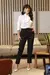 Camisa Feminina Manga Longa Tradicional com Laço na Gola Viscose Sarjada - loja online
