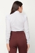 Imagem do Camisa Feminina Manga Longa Bufante Ajustada Gravata Borboleta Tricoline
