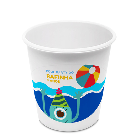 Kit Com 5 Baldinhos Pra Pipoca Pool Party B